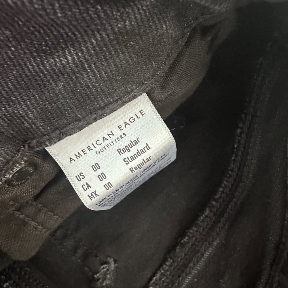 American Eagle Dreamy Drape Black Denim size OO - Picture 3 of 4